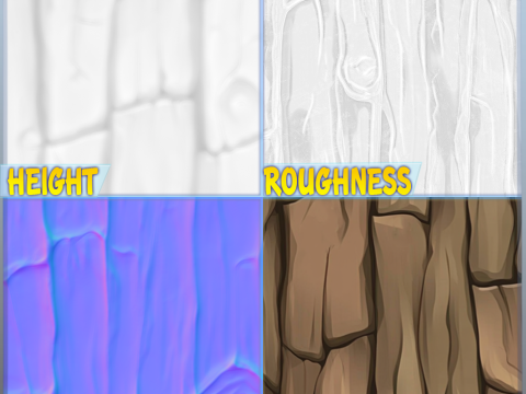Stylized Bark Seamless Texture CG टेक्स्चर्स