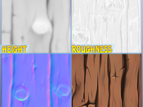 Stylized Bark Seamless Texture Tekstur CG