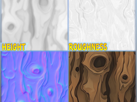 Stylized Bark Seamless Texture CG टेक्स्चर्स