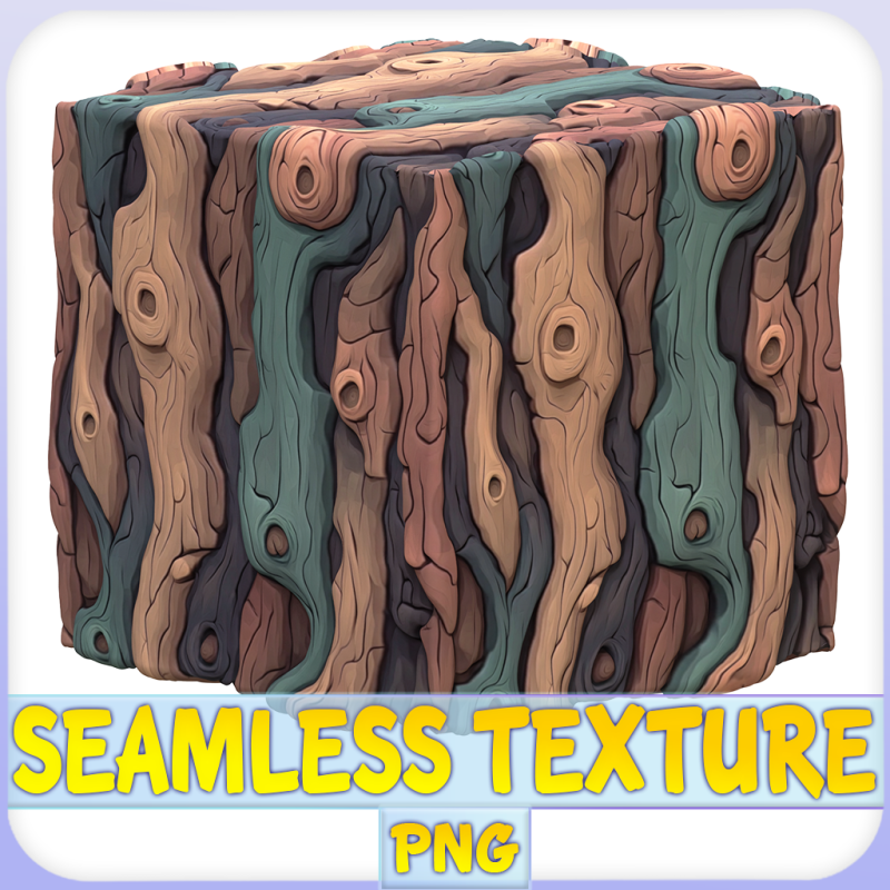 Stylized Bark Seamless Texture CG テクスチャ .c4d .max .obj .3ds .fbx .stl .blend 