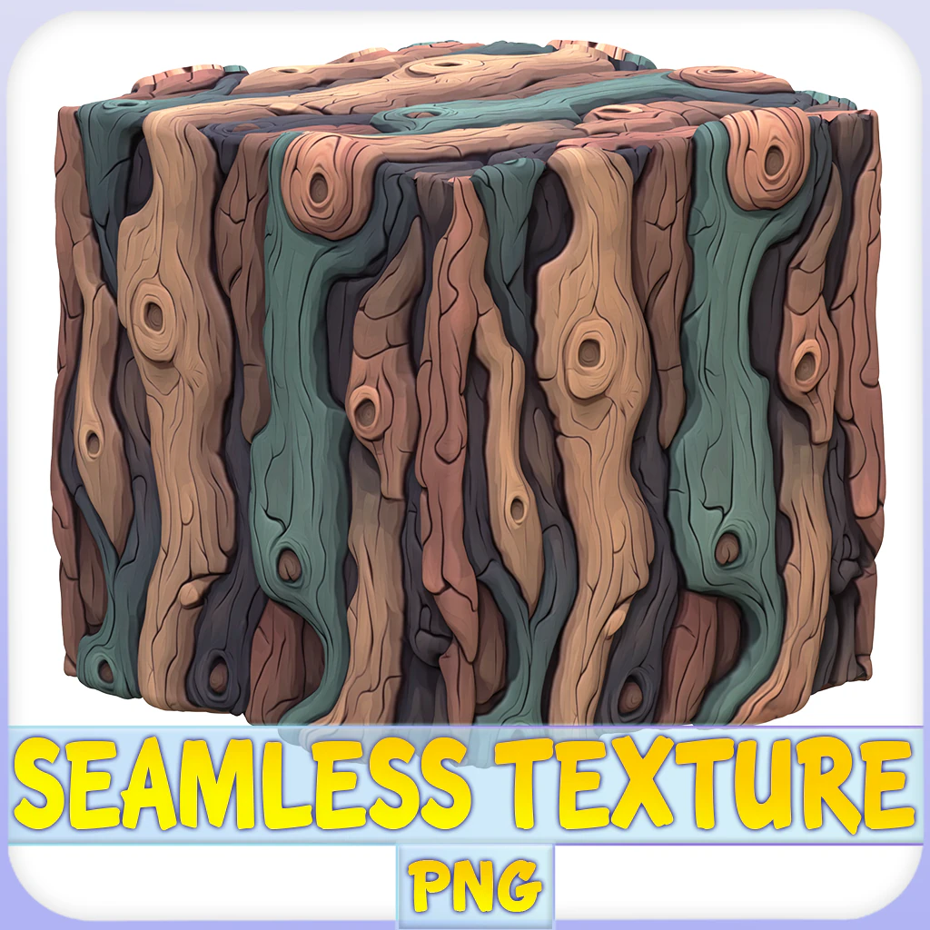 Stylized Bark Seamless Texture CG Textures .c4d .max .obj .3ds .fbx .stl .blend 