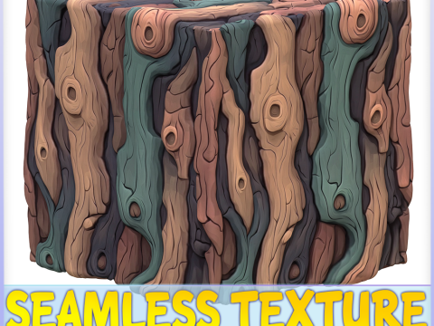 Stylized Bark Seamless Texture CG テクスチャ