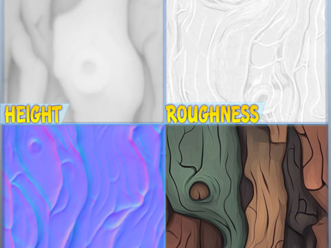 Stylized Bark Seamless Texture CG テクスチャ