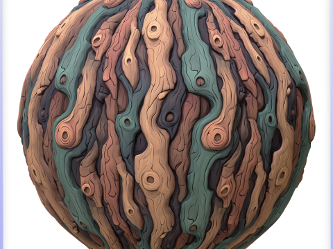 Stylized Bark Seamless Texture CG テクスチャ