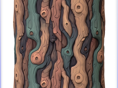 Stylized Bark Seamless Texture CG テクスチャ