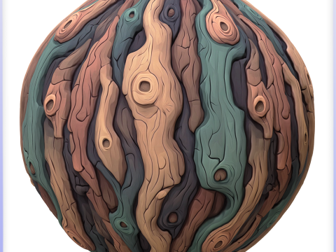 Stylized Bark Seamless Texture CG テクスチャ