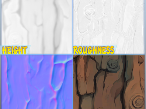Stylized Bark Seamless Texture Texturas CG