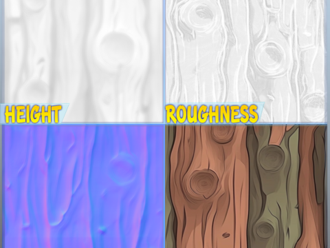 Stylized Bark Seamless Texture CG 纹理