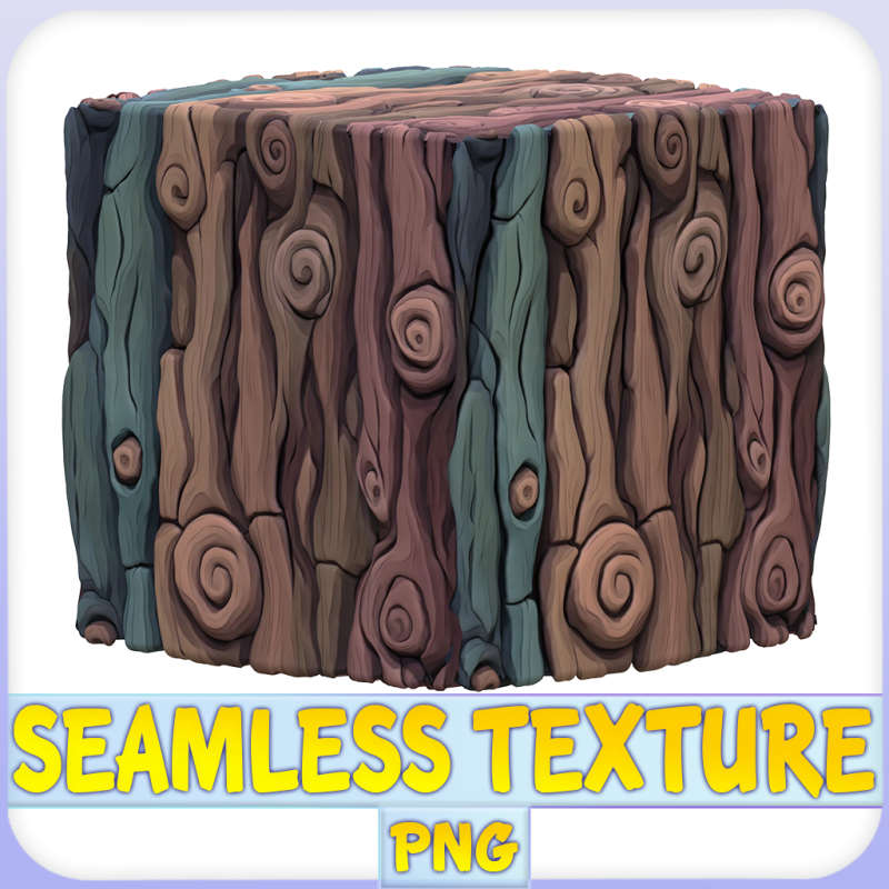 Stylized Bark Seamless Texture CG Текстури .c4d .max .obj .3ds .fbx .stl .blend