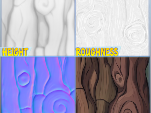 Stylized Bark Seamless Texture CG Текстури