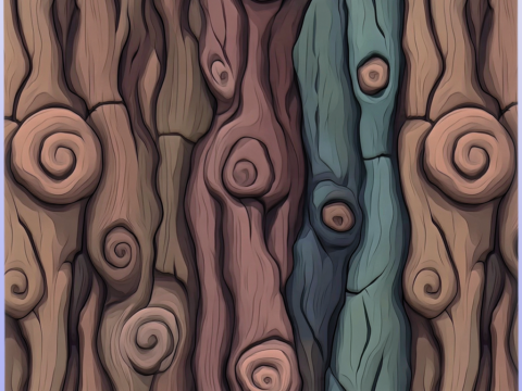 Stylized Bark Seamless Texture CG Текстури