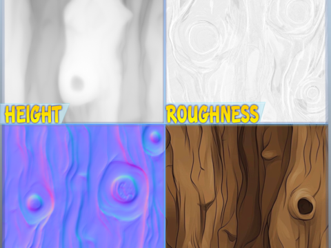 Stylized Bark Seamless Texture CG Dokuları