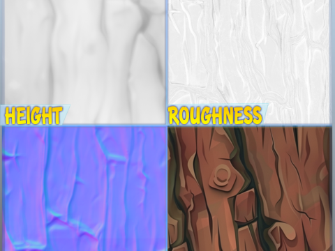 Stylized Bark Seamless Texture CG テクスチャ
