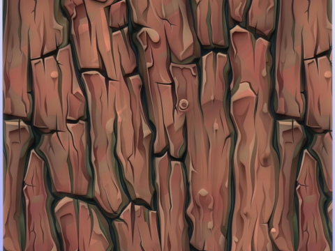 Stylized Bark Seamless Texture CG テクスチャ