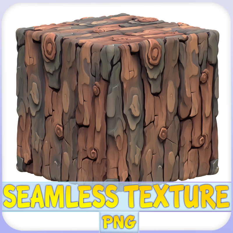 Stylized Bark Seamless Texture CG Textures .c4d .max .obj .3ds .fbx .stl .blend 