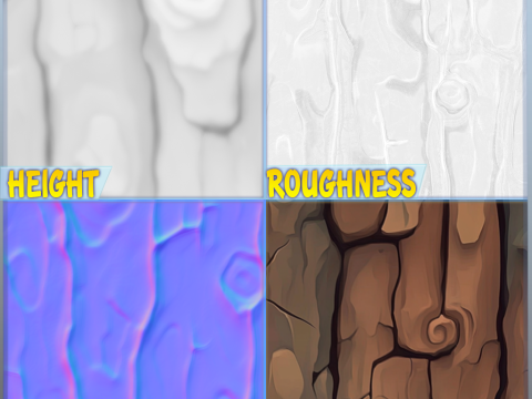 Stylized Bark Seamless Texture CG Textures