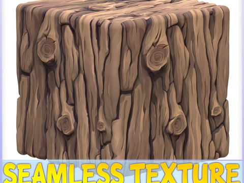 Стилизованная бесшовная текстура коры CG Текстуры