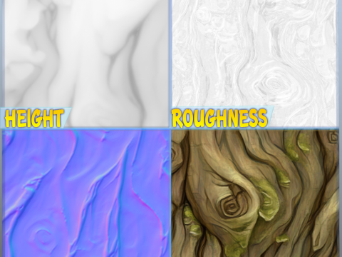 Stylized Bark Seamless Texture CG टेक्स्चर्स