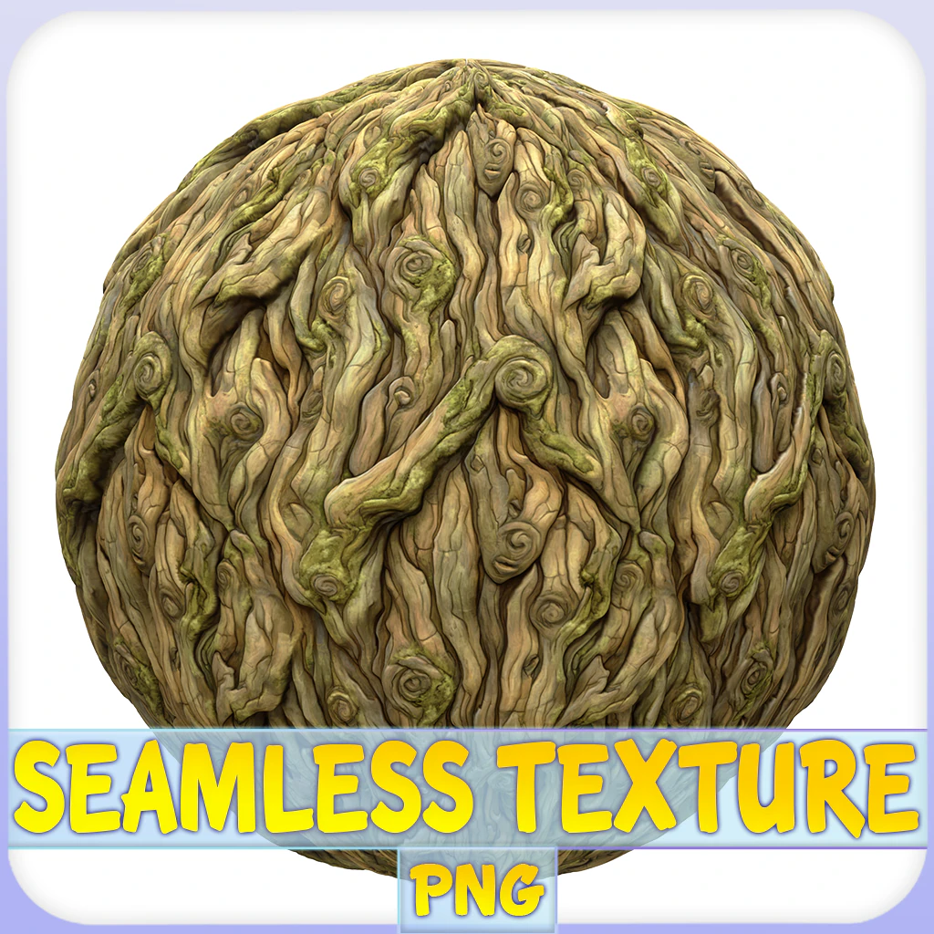 Stylized Bark Seamless Texture CG Textures .c4d .max .obj .3ds .fbx .stl .blend