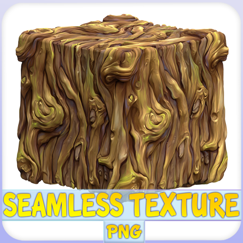 Stylized Bark Seamless Texture CG 纹理 .c4d .max .obj .3ds .fbx .stl .blend