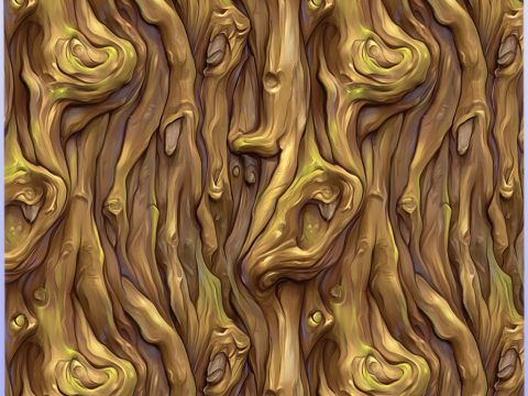 Stylized Bark Seamless Texture CG 纹理