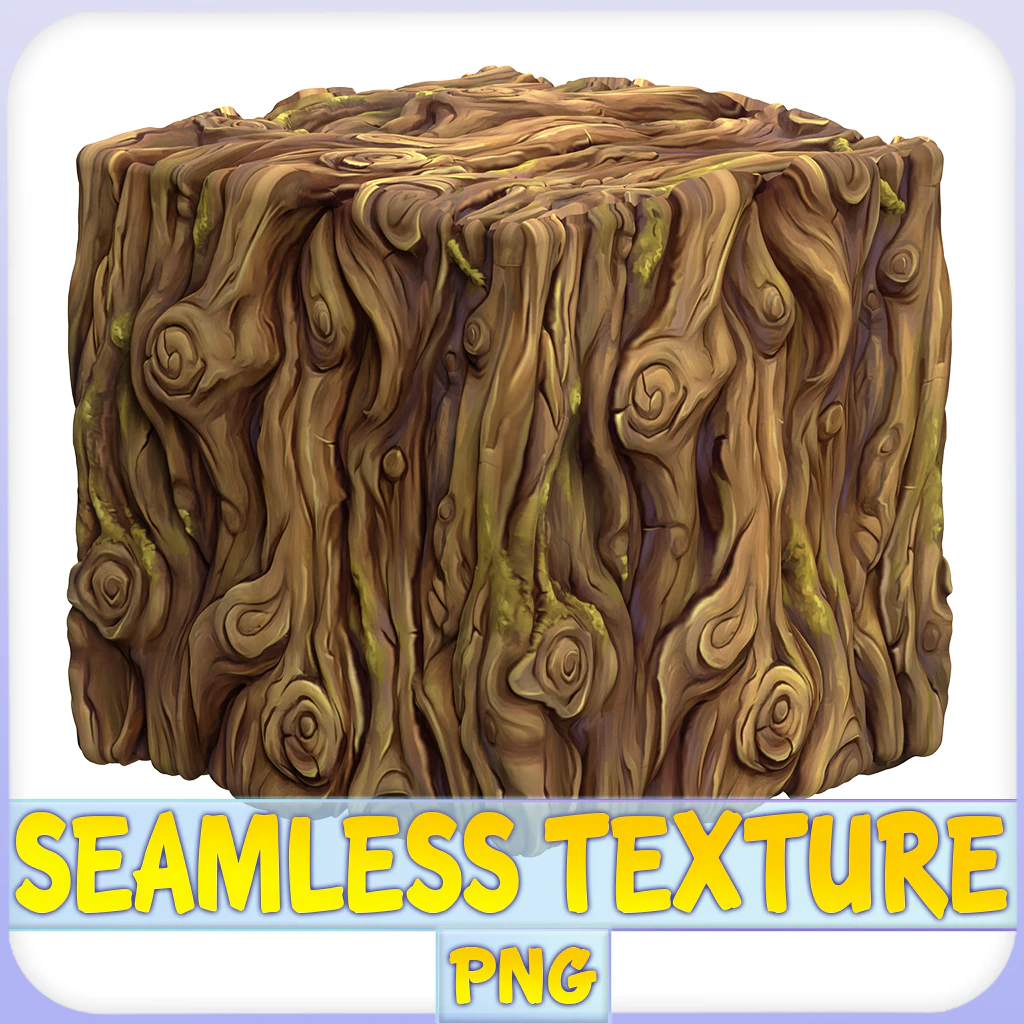 Stylized Bark Seamless Texture CG Textures .c4d .max .obj .3ds .fbx .stl .blend 