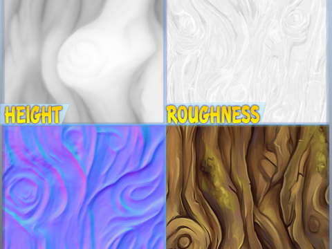 Stylized Bark Seamless Texture CG 텍스쳐