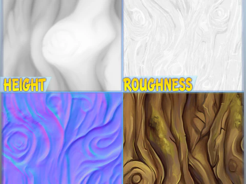 Stylized Bark Seamless Texture CG Textures