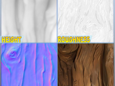 Stylized Bark Seamless Texture CG 纹理