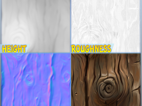 Stylized Bark Seamless Texture CG 텍스쳐
