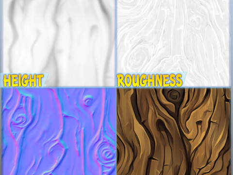 Stylized Bark Seamless Texture CG Текстуры