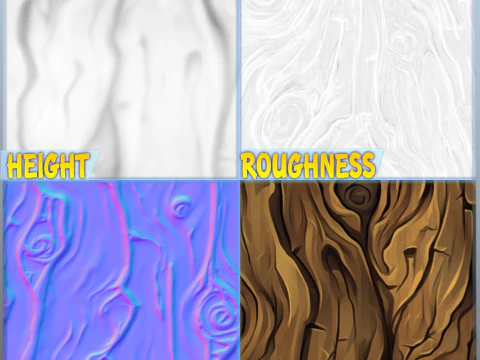 Stylized Bark Seamless Texture CG Textures