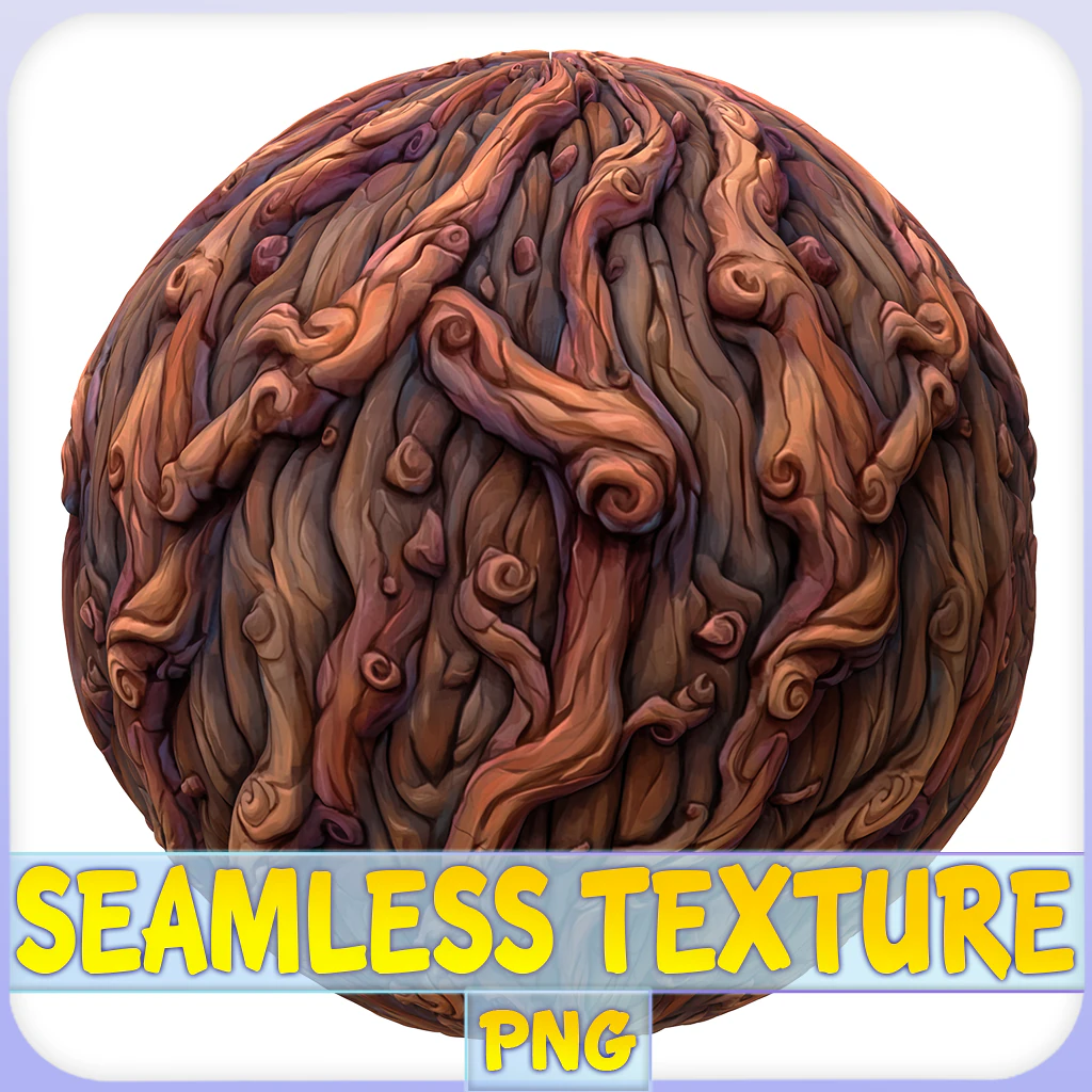 Stylized Bark Seamless Texture CG Textures .c4d .max .obj .3ds .fbx .stl .blend 