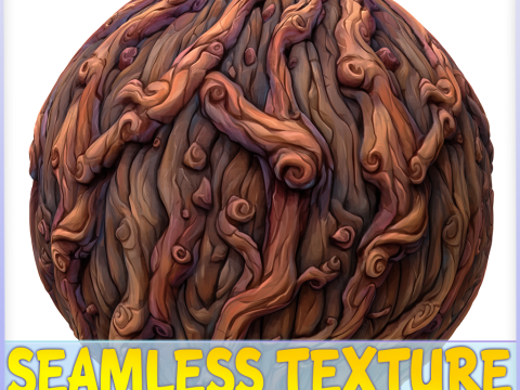Stylized Bark Seamless Texture CG テクスチャ
