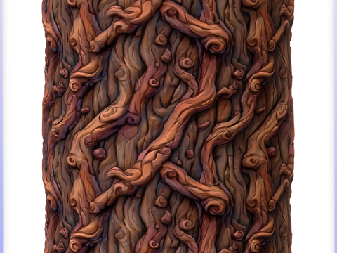 Stylized Bark Seamless Texture CG टेक्स्चर्स