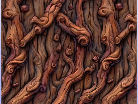 Stylized Bark Seamless Texture CG टेक्स्चर्स