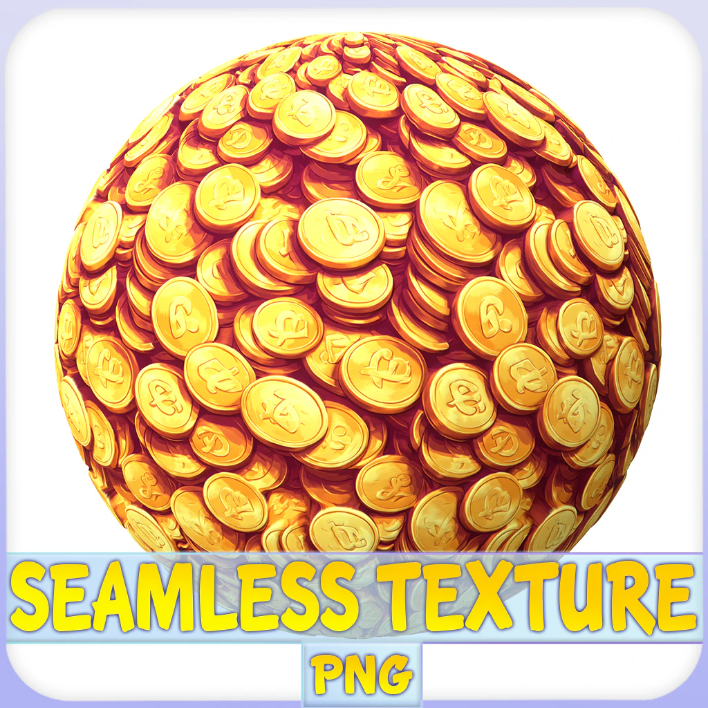 Stylized Gold Coin Seamless Texture CG Textures .c4d .max .obj .3ds .fbx .stl .blend 