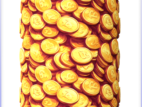 Stylized Gold Coin Seamless Texture CG टेक्स्चर्स