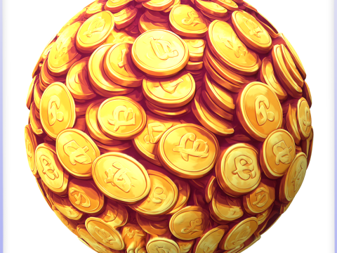 Stylized Gold Coin Seamless Texture CG टेक्स्चर्स