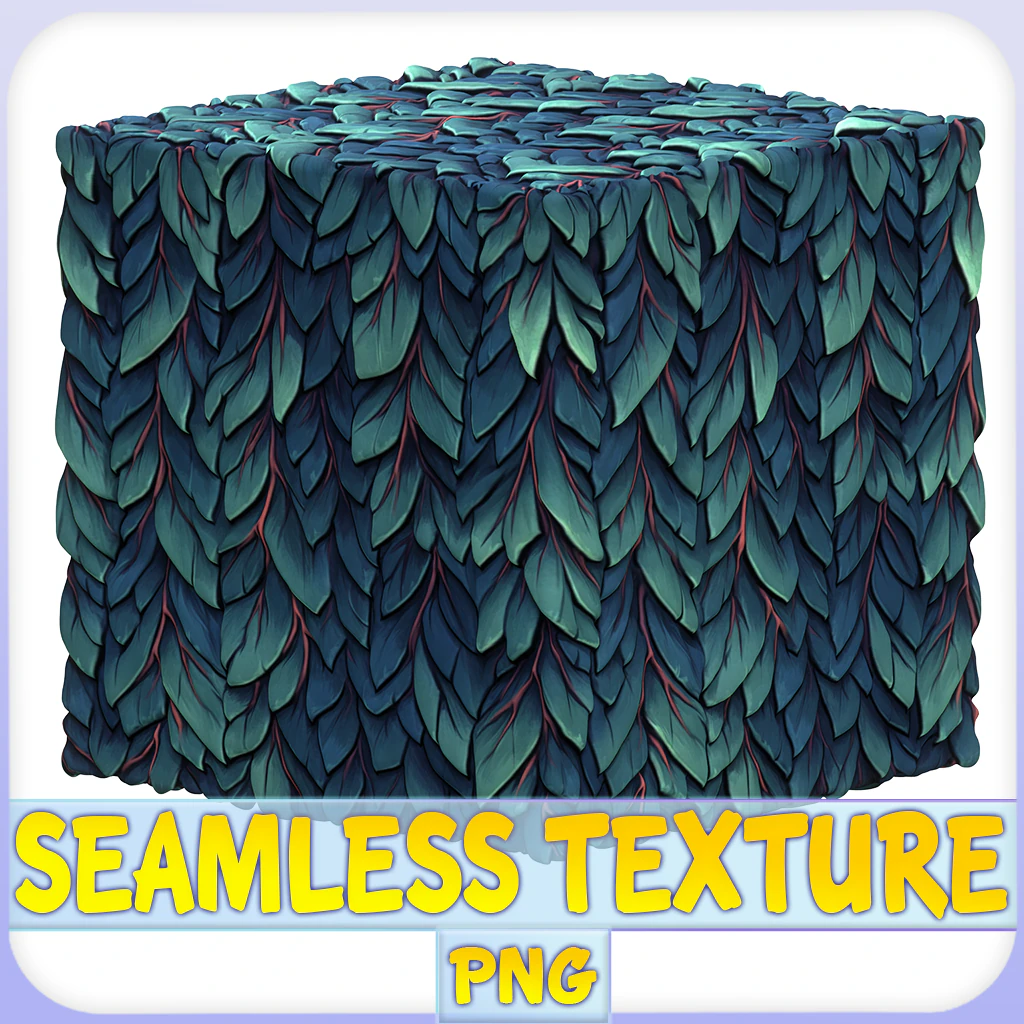 Stylized Foliage Seamless Texture CG Textures .c4d .max .obj .3ds .fbx .stl .blend 