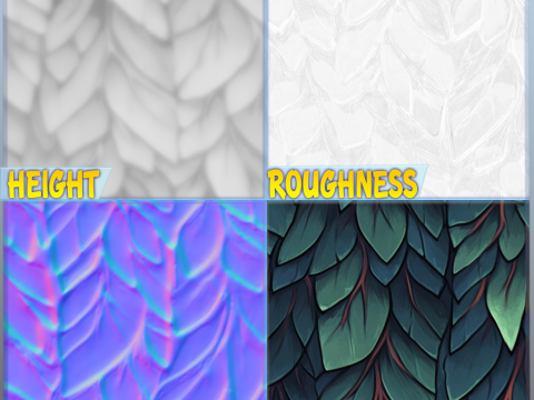 Stylized Foliage Seamless Texture Tekstur CG