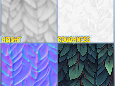 Stylized Foliage Seamless Texture CG Textures