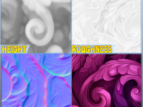 Stylized Foliage Seamless Texture CG 텍스쳐
