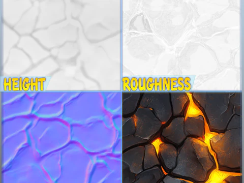 程式化的熔岩无缝纹理 CG 纹理