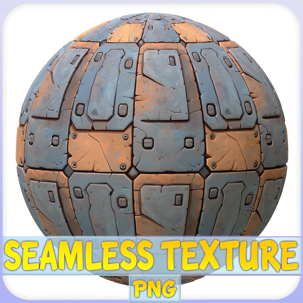 Stylized Metal Panels Seamless Texture CG Textures .c4d .max .obj .3ds .fbx .stl .blend 