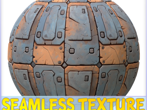 Stylized Metal Panels Seamless Texture Tekstur CG