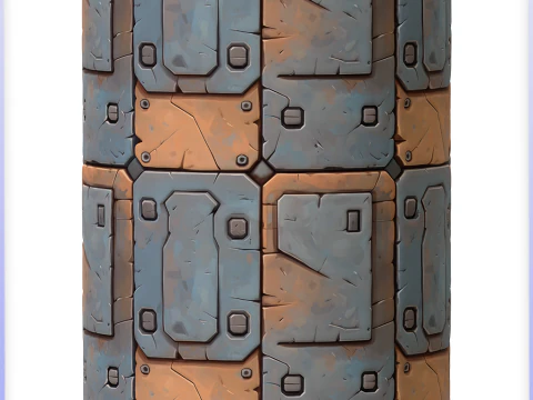 Stylized Metal Panels Seamless Texture CG Textures