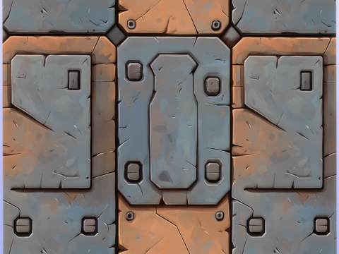 Stylized Metal Panels Seamless Texture CG Tekstury