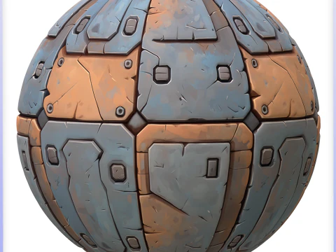 Stylized Metal Panels Seamless Texture CG Textures