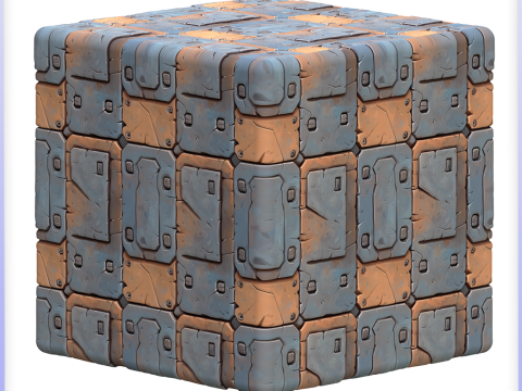 Stylized Metal Panels Seamless Texture CG Tekstury